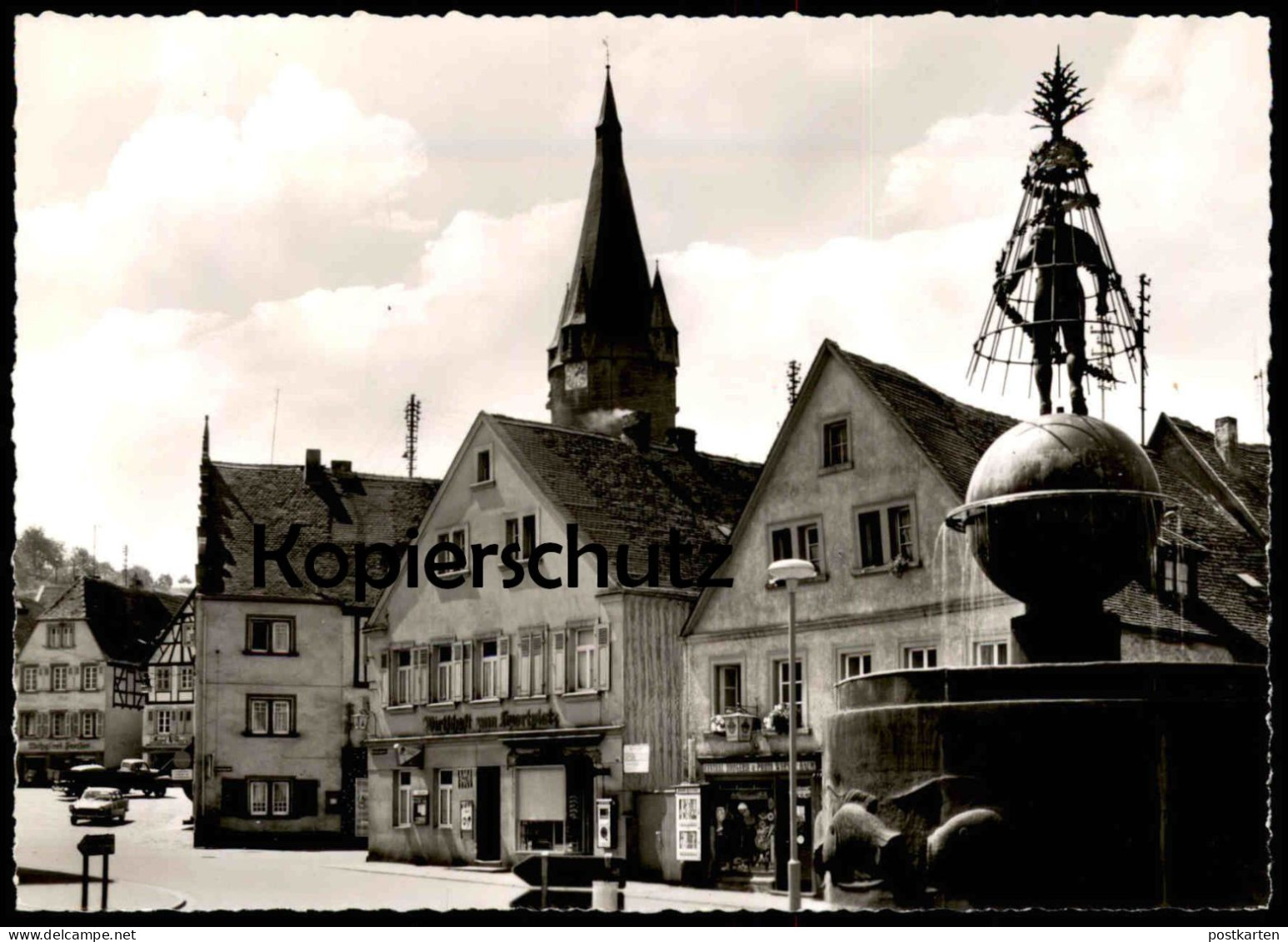 ÄLTERE POSTKARTE OTTWEILER SAAR MARKTPLATZ MIT BRUNNEN Fonaine Fountain Ansichtskarte Postcard AK Cpa - Kreis Neunkirchen