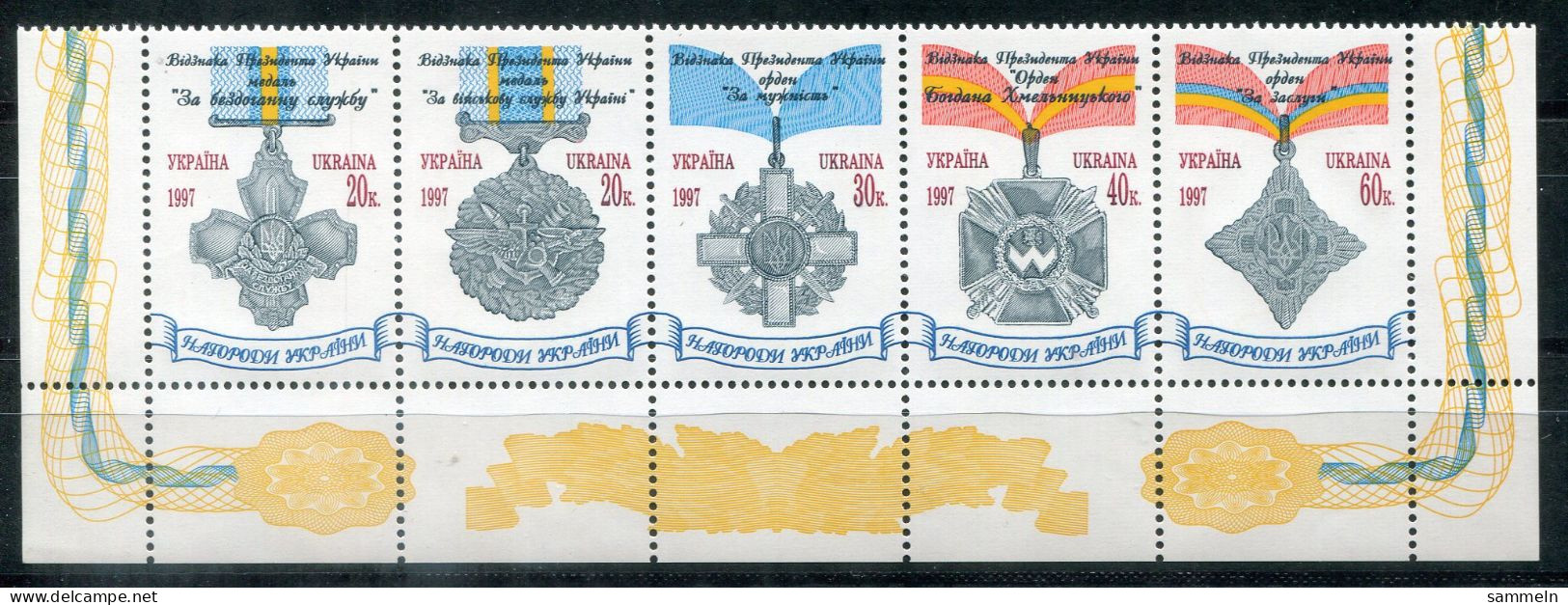 UKRAINE 210-214 Zdr. Mnh - Orden, Medals, Médailles - Ukraine