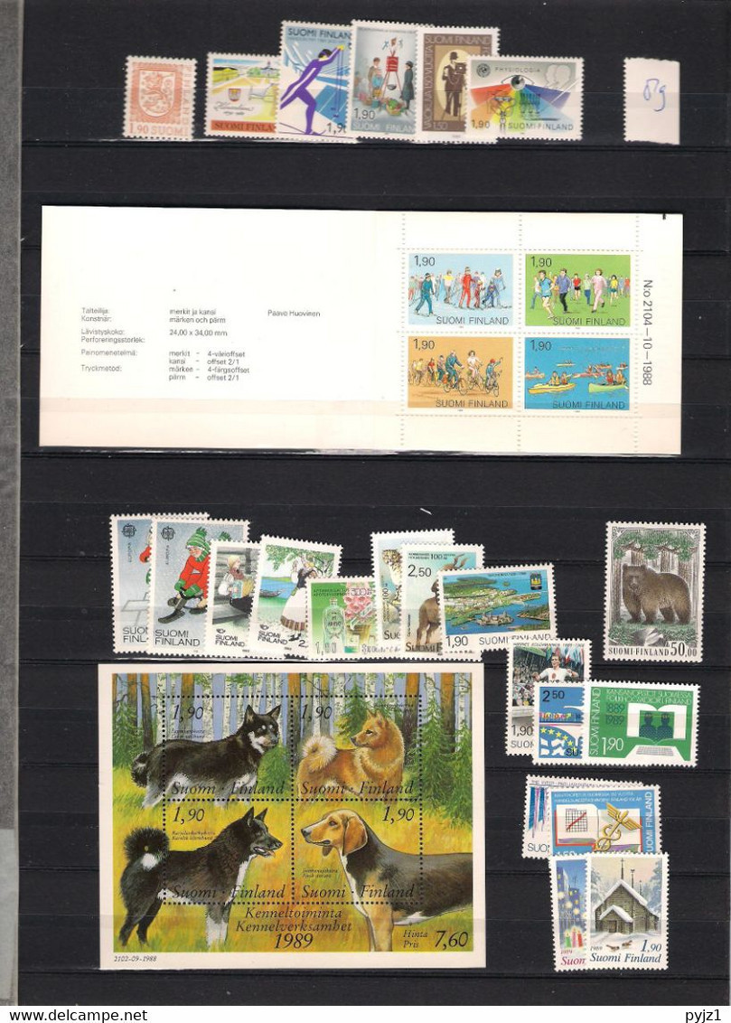 1989 MNH Finland, Year Complete According To Michel, Postfris** - Ganze Jahrgänge