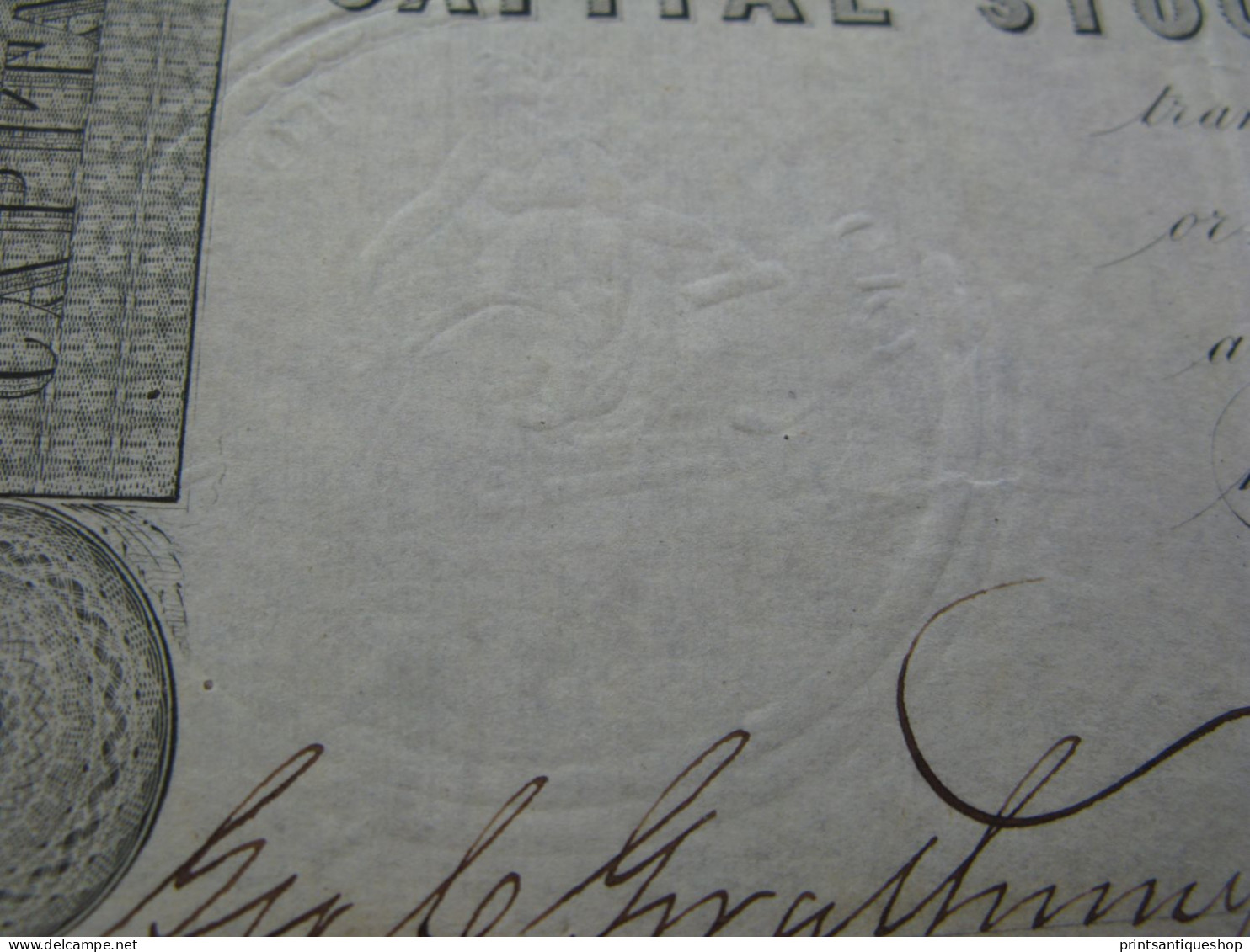 1847 BANK OF KENTUCKY STOCK CERTIFICATE 30 Shares $100 Louisville USA Bond - Banque & Assurance