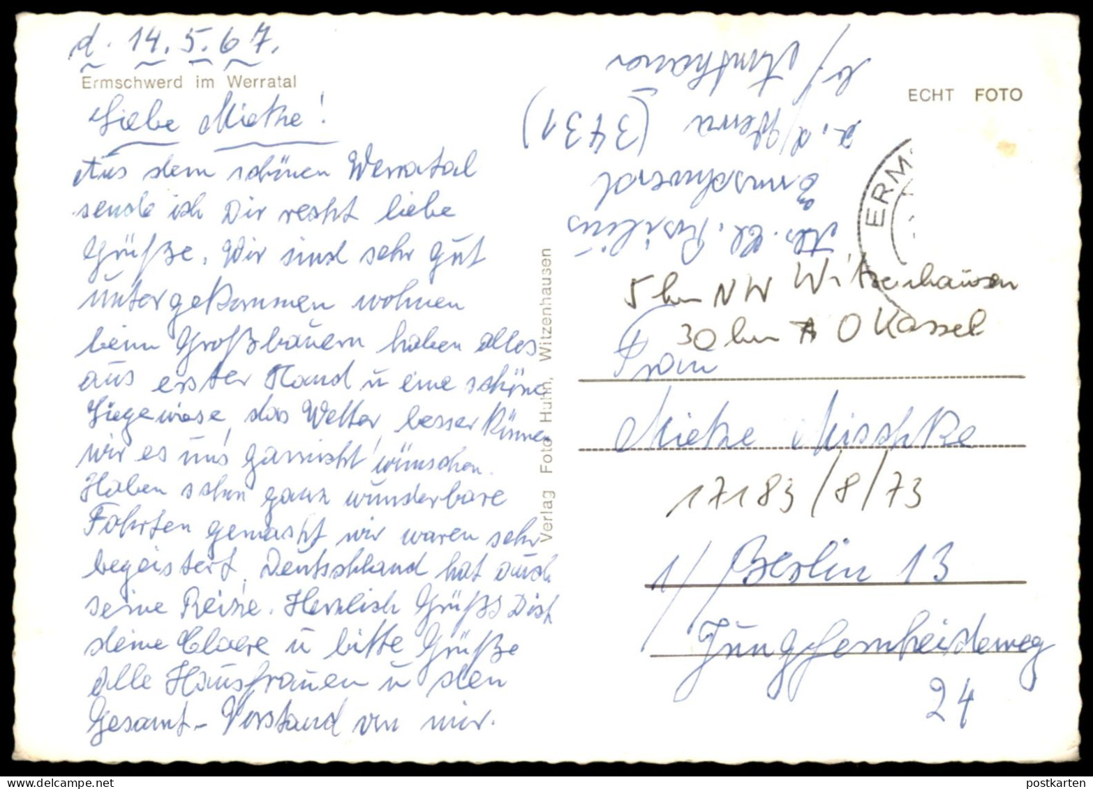 ÄLTERE POSTKARTE RUND UM ERMSCHWERD IM WERRATAL WITZENHAUSEN HESSEN Ansichtskarte AK Postcard Cpa - Witzenhausen