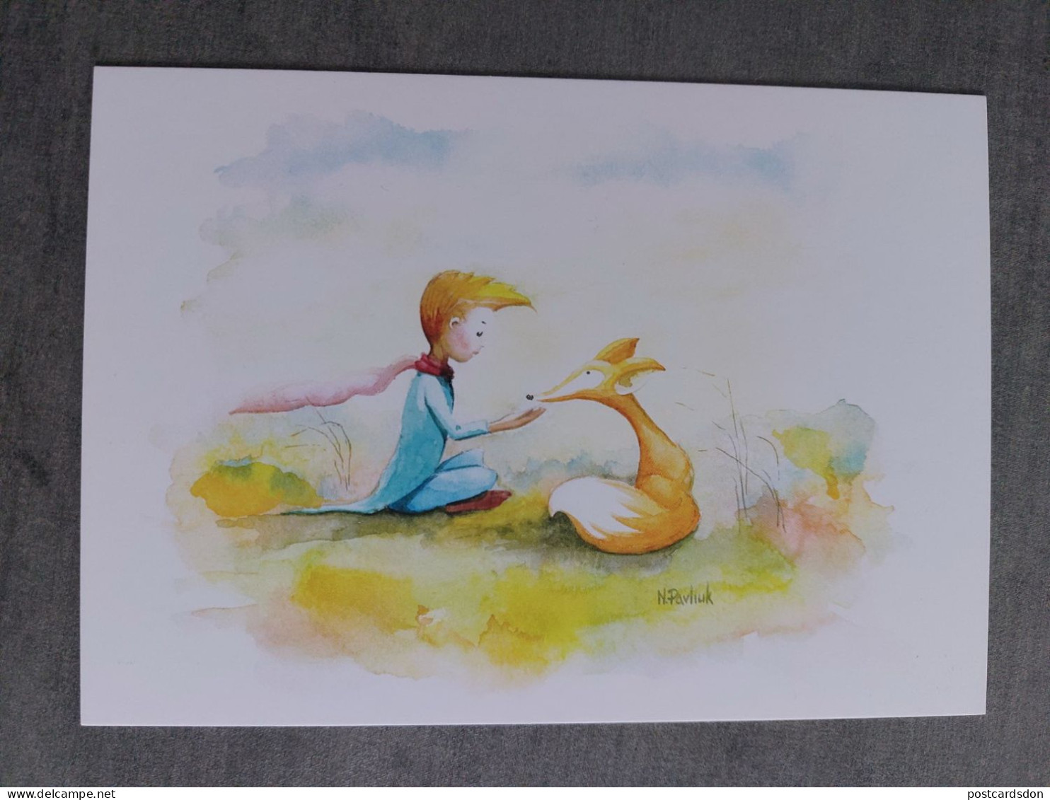 Antoine De Saint-Exupéry ,Le Petit Little Prince With Fox-  Modern Ukrainian  Postcard - Fairy Tales, Popular Stories & Legends