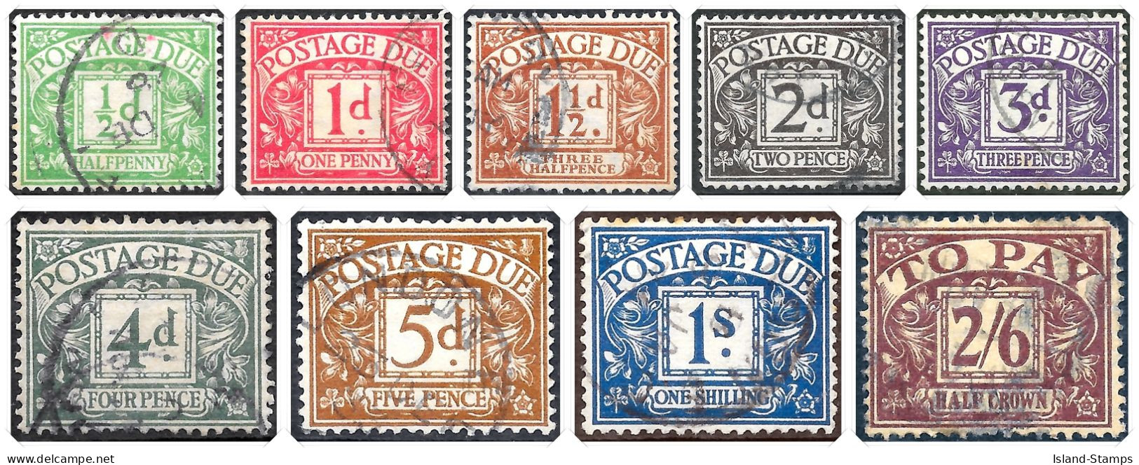 D10-18 Set 1924-33 Block Cypher Watermark Postage Dues Used Hrd2d - Impuestos