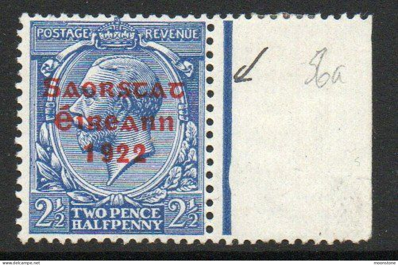 Ireland 1922-3 Saorstat Overprint On 2½d Bright Blue, No Accent On 2nd A Of SaorstAt, Stamp MNH, SG 56 - Nuevos