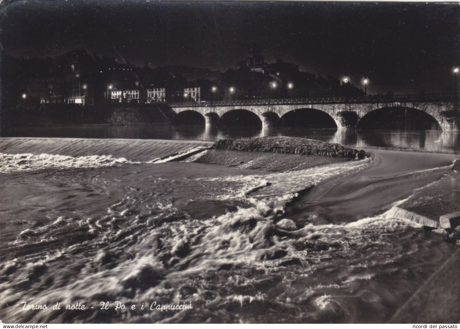 Cartolina Torino Di Notte - Il Po E I Cappuccini - Fiume Po