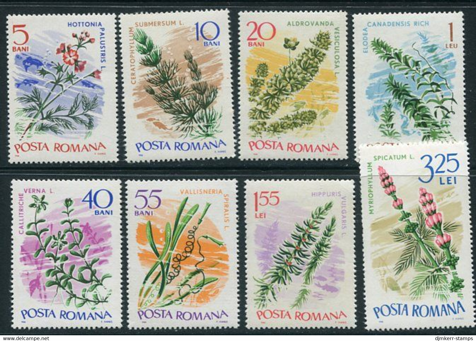 ROMANIA 1966 Aquatic Plants MNH / **.  Michel 2525-32 - Unused Stamps