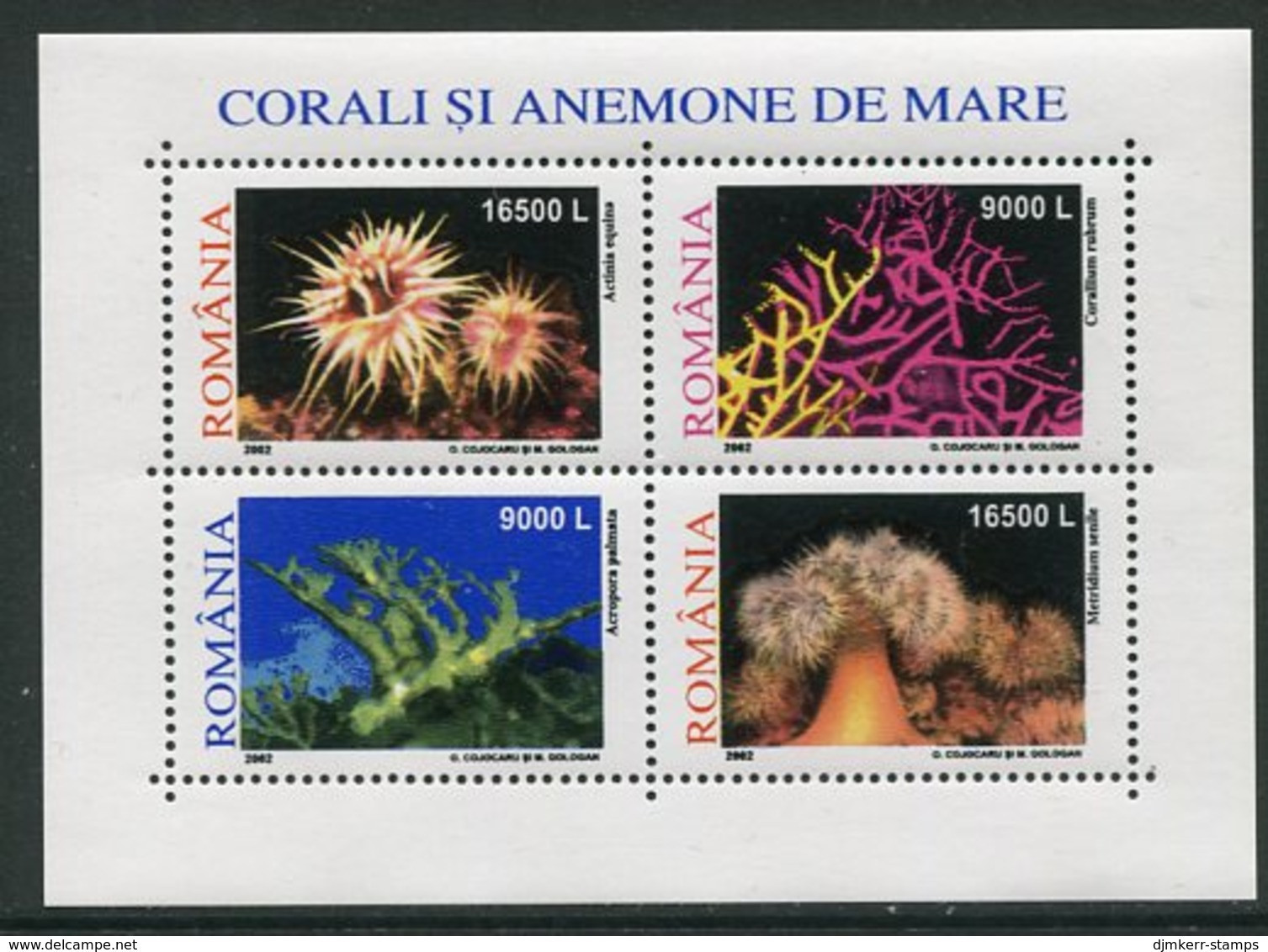 ROMANIA 2002 Corals And Sea Anemones II Block  MNH / **.  Michel Block 319 - Blocks & Kleinbögen