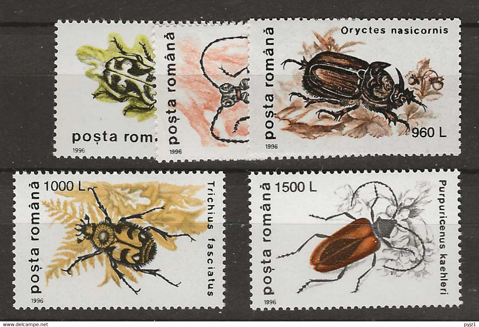 1996 MNH Romania Mi 5188-92 Postfris** - Nuevos