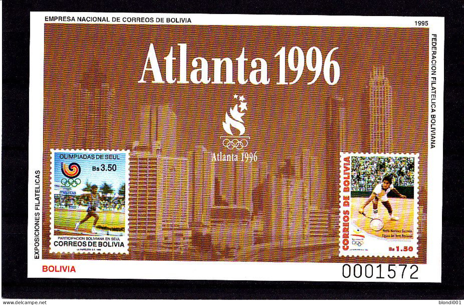 Olympics 1996 - Tennis - BOLIVIA - S/S MNH - Ete 1996: Atlanta