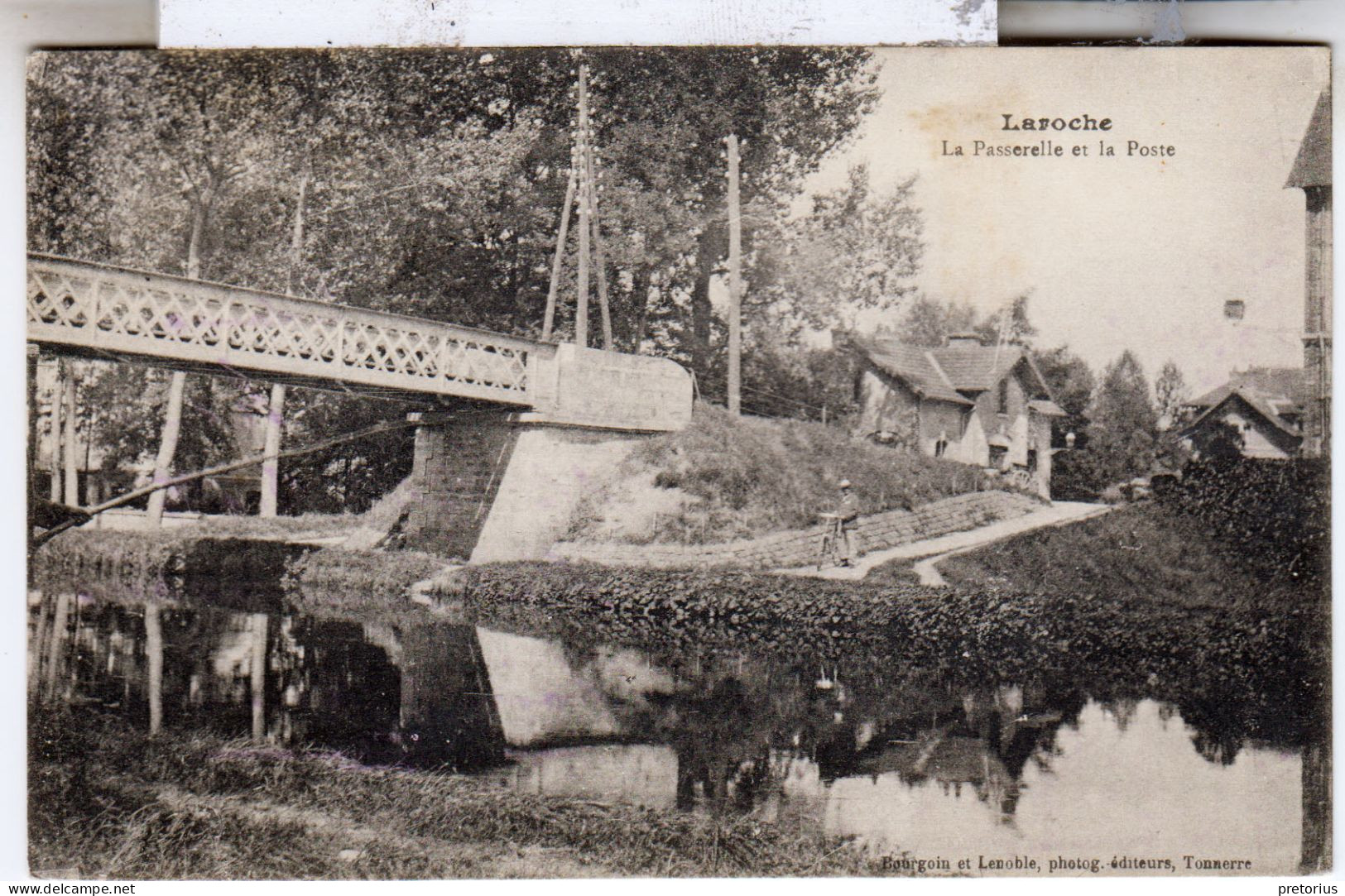 DEPT 89 / LAROCHE - LA PASSERELLE ET LA POSTE - 1916 - Laroche Saint Cydroine