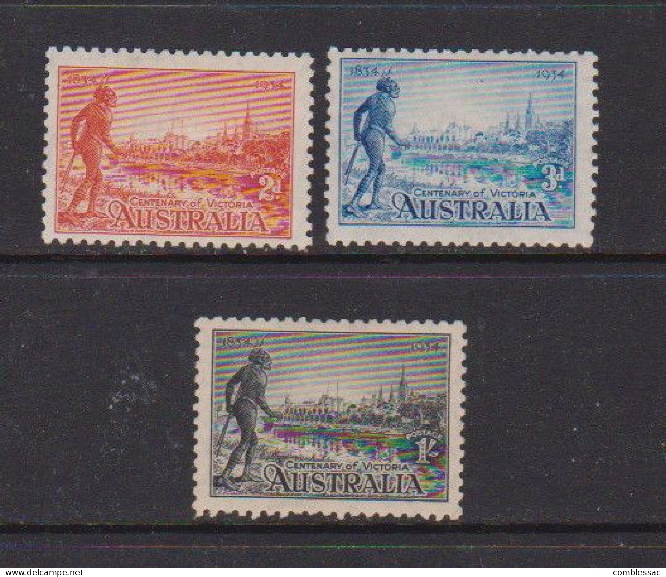 AUSTRALIA    1934      Centenary  Of  Victoria    Set  Of  3    MH - Mint Stamps