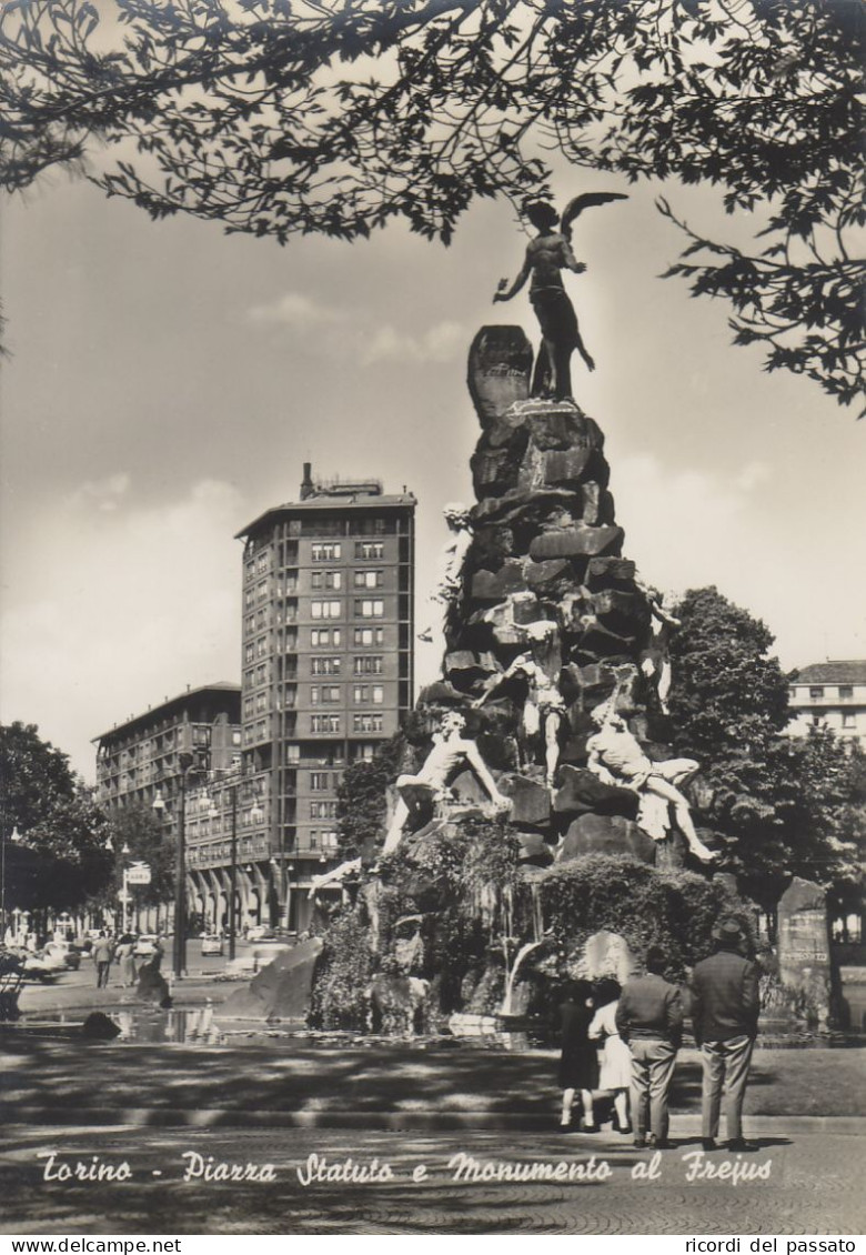 Cartolina Torino - Piazza Statuto E Monumento Al Frejus - Piazze