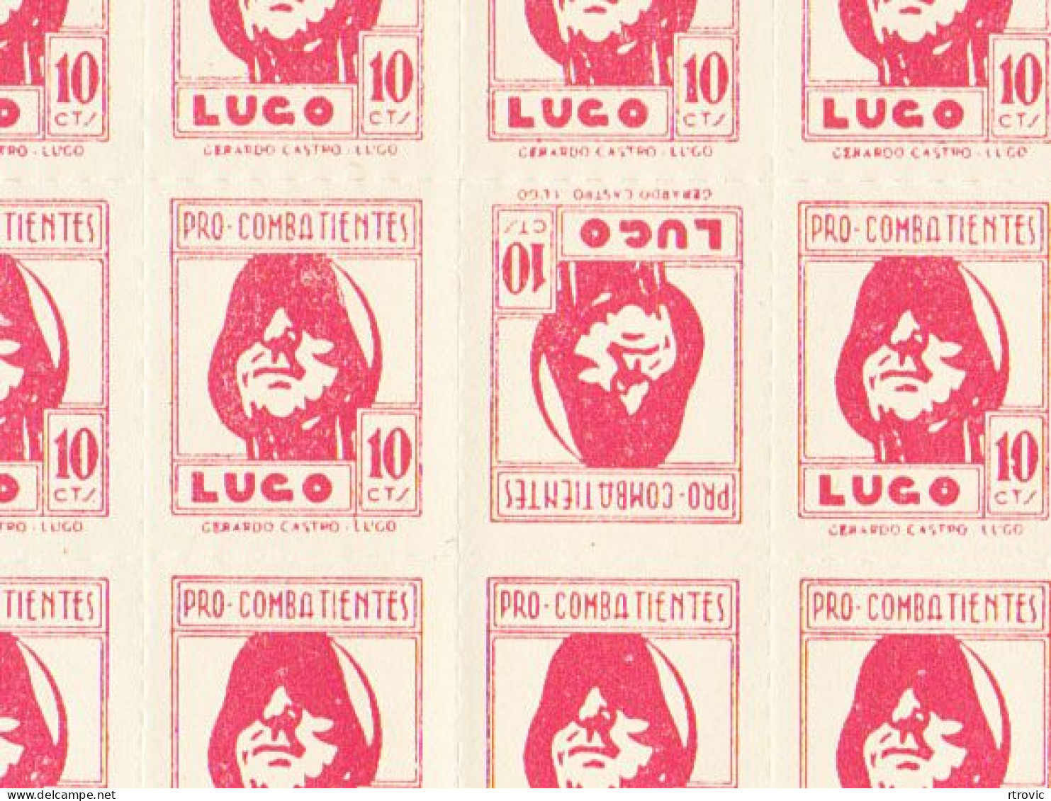 guerra civil - lugo 89 hojas de 50 sellos