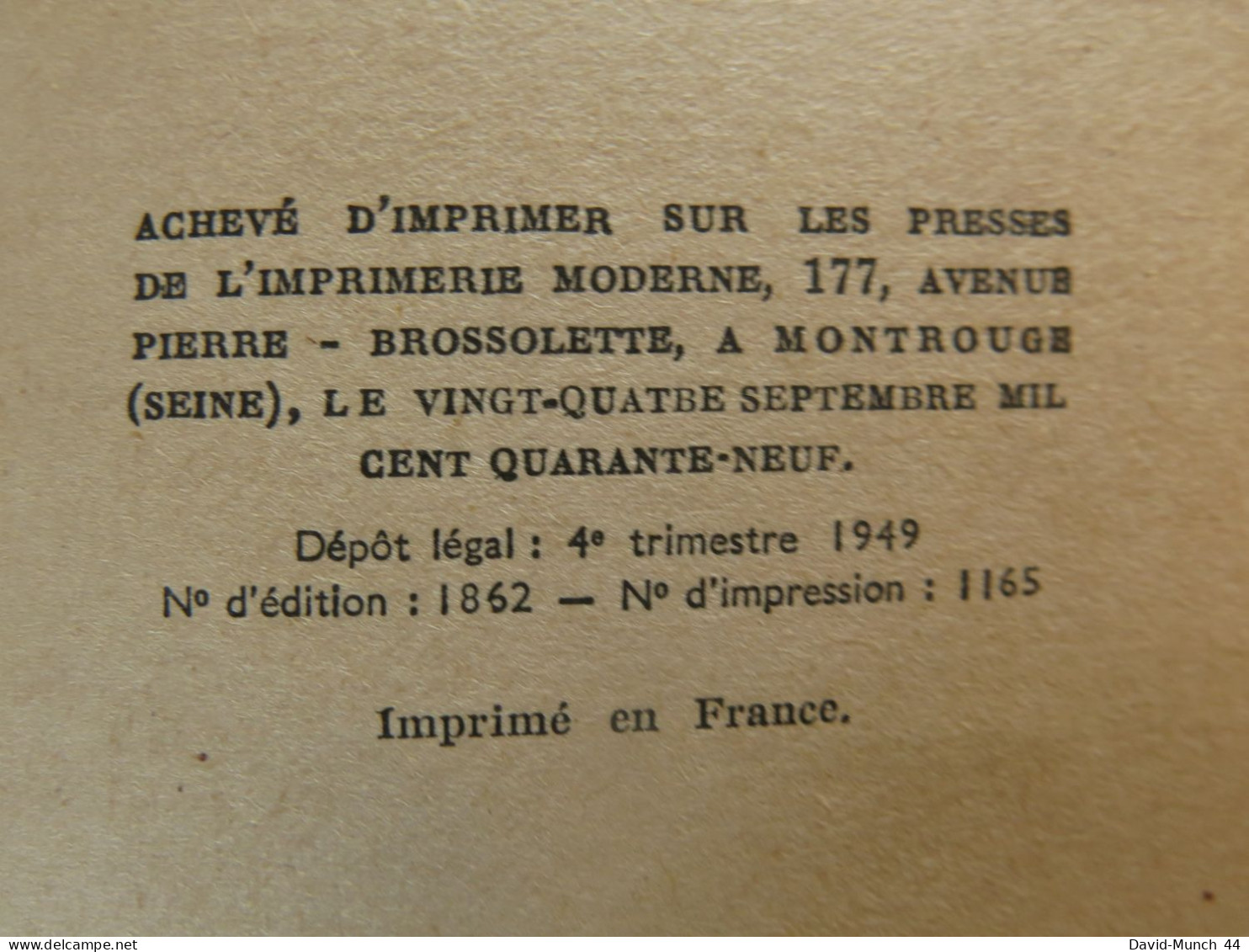 Les Meubles de Pierre Gascar. Gallimard, Nrf. 1949, exemplaire dédicacé par l'auteur