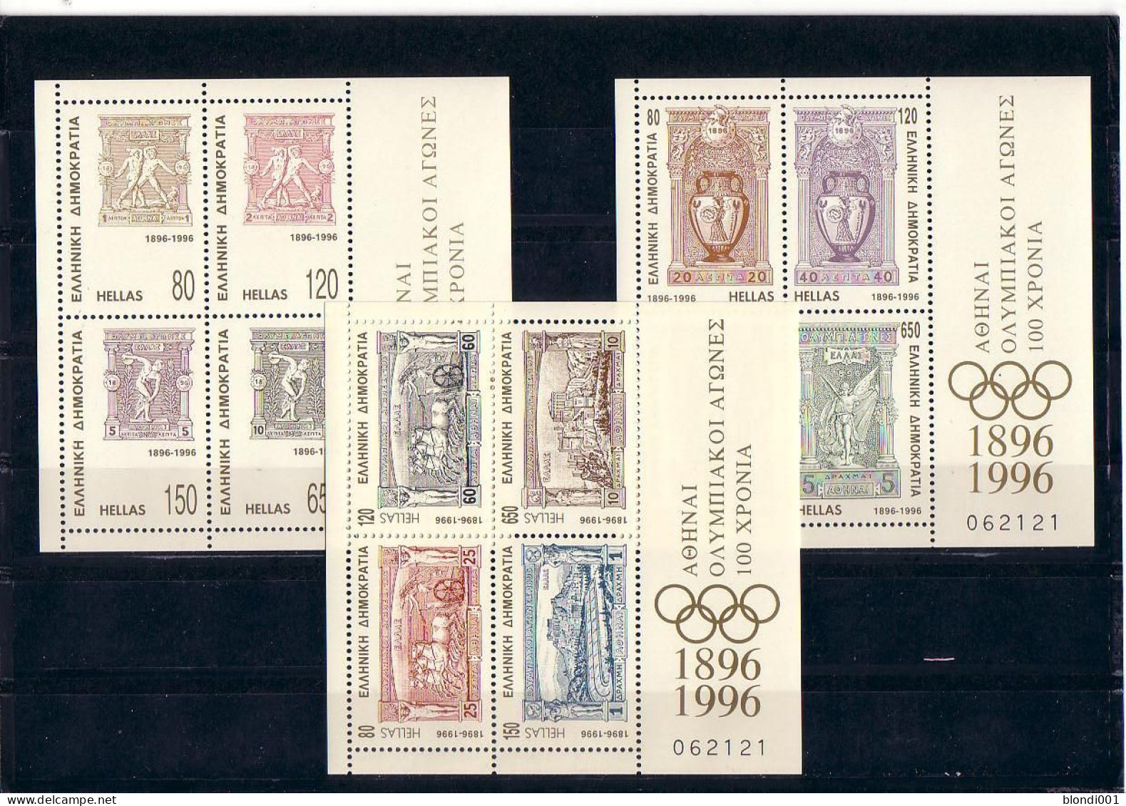 Olympics 1996 - History - GREECE - 3 S/S MNH - Ete 1996: Atlanta