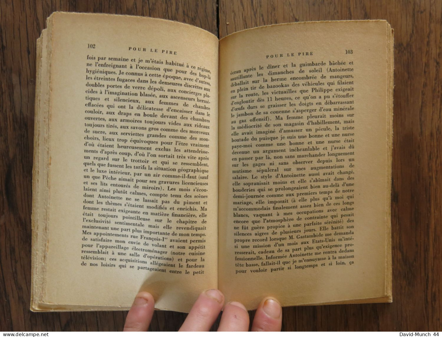 Pour Le Pire de Jean Ferniot. Gallimard, Nrf. 1962, exemplaire dédicacé par l'auteur