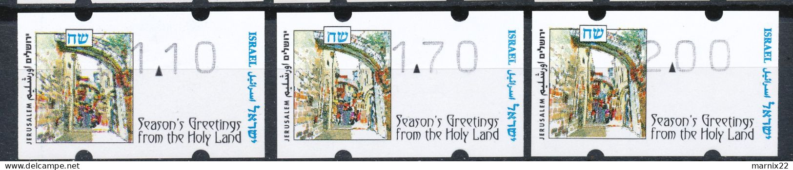 ISRAEL 1995-1998 - FRAMA LABELS - 9 DIFFERENT SETS (30 Labels together)                                            Hk2