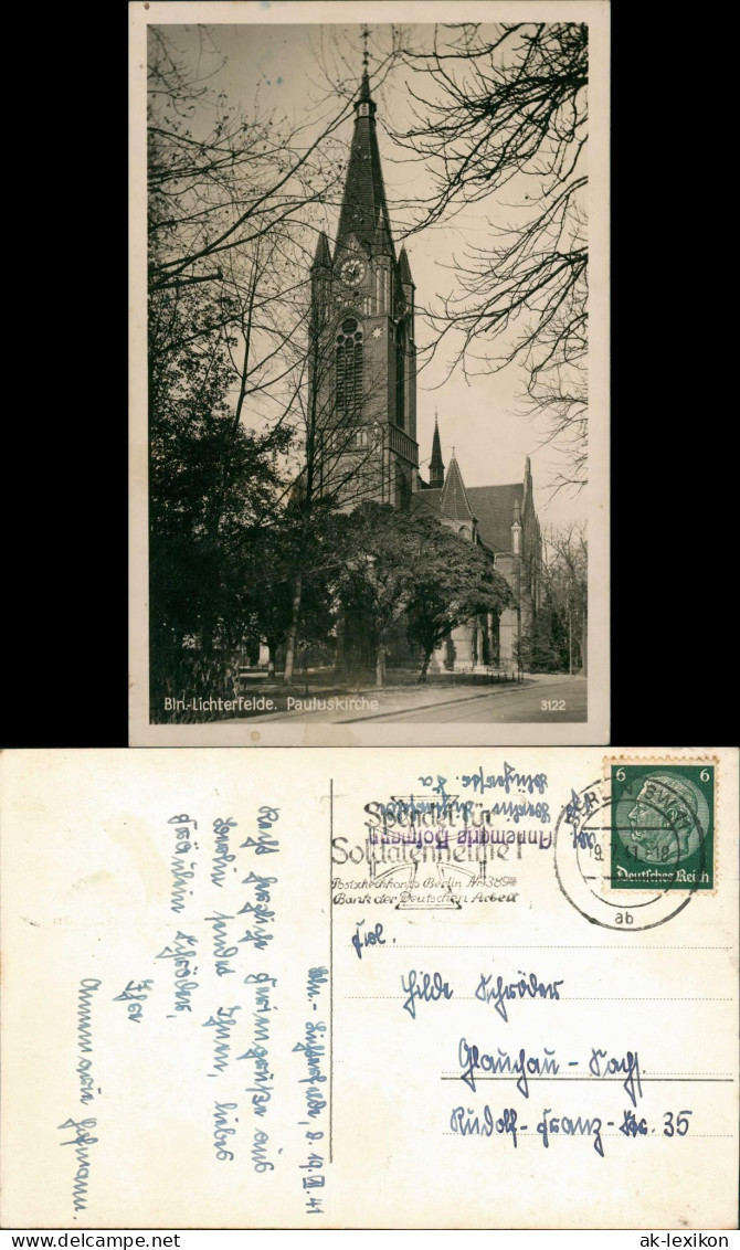 Lichterfelde-Berlin Straßen Partie An Der Kirche Paulus-Kirche 1941 - Lichterfelde