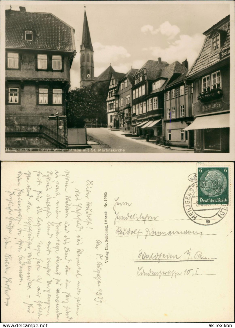 Heiligenstadt Untere Wilhelmstraße Mit St. Martinskirche, Geschäft Müller 1939 - Heiligenstadt
