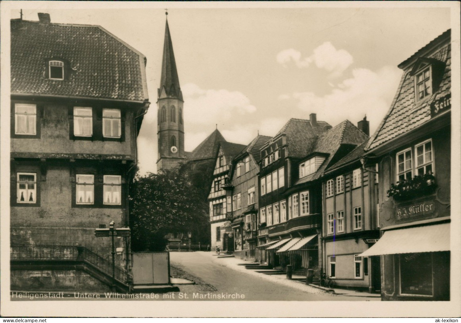 Heiligenstadt Untere Wilhelmstraße Mit St. Martinskirche, Geschäft Müller 1939 - Heiligenstadt
