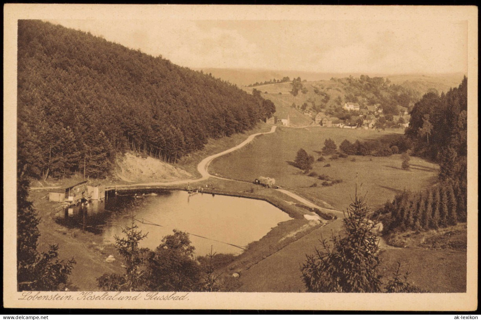 Ansichtskarte Bad Lobenstein Panorama-Ansicht Koseltal Und Flussbad 1920 - Lobenstein