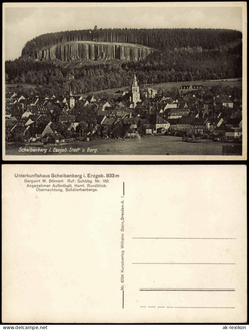 Scheibenberg (Erzgebirge) Panorama-Ansicht; Ort Im Erzgebirge 1930 - Scheibenberg