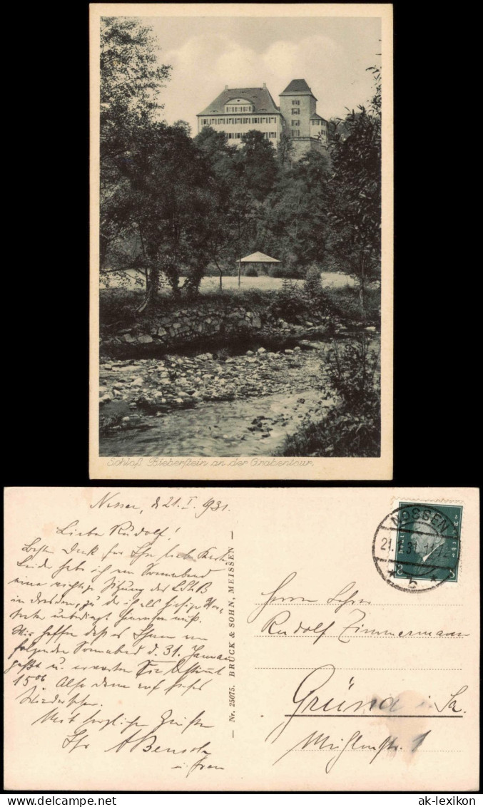 Ansichtskarte Reinsberg (Sachsen) Schloß Bieberstein (Castle) 1931 - Reinsberg (Sachsen)