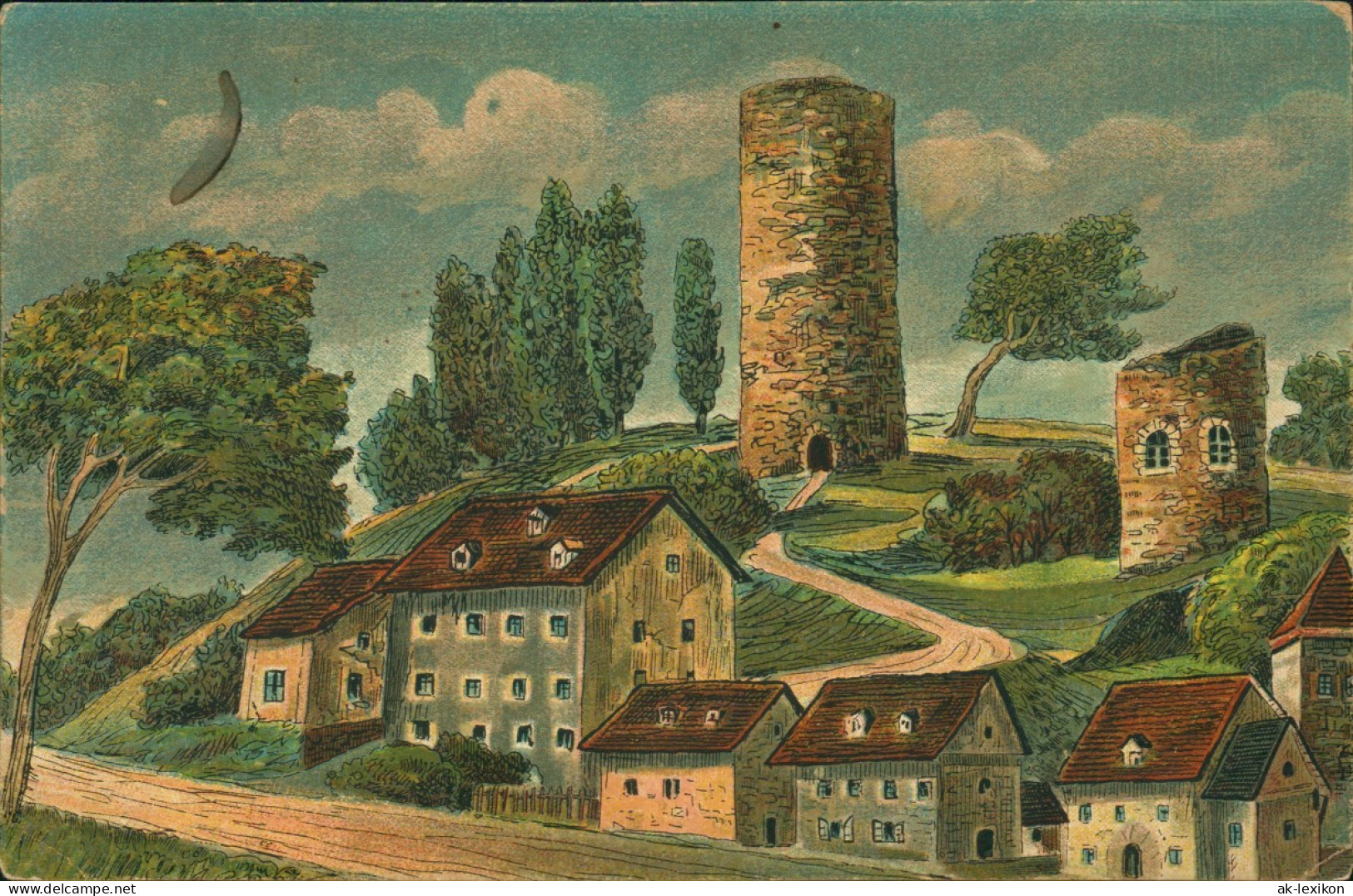 Ansichtskarte Bad Lobenstein Burgruine Nach Gemälde (Künstlerkarte) 1922 - Lobenstein