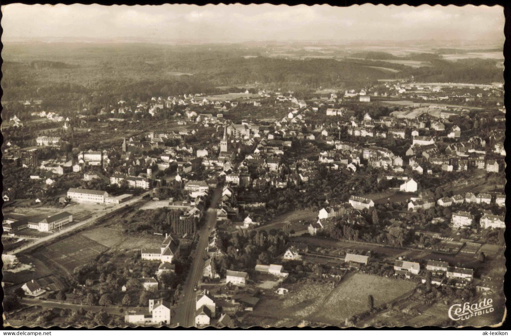 Ansichtskarte Ratingen Luftbild Gesamtansicht Vom Flugzeug Aus 1956 - Ratingen