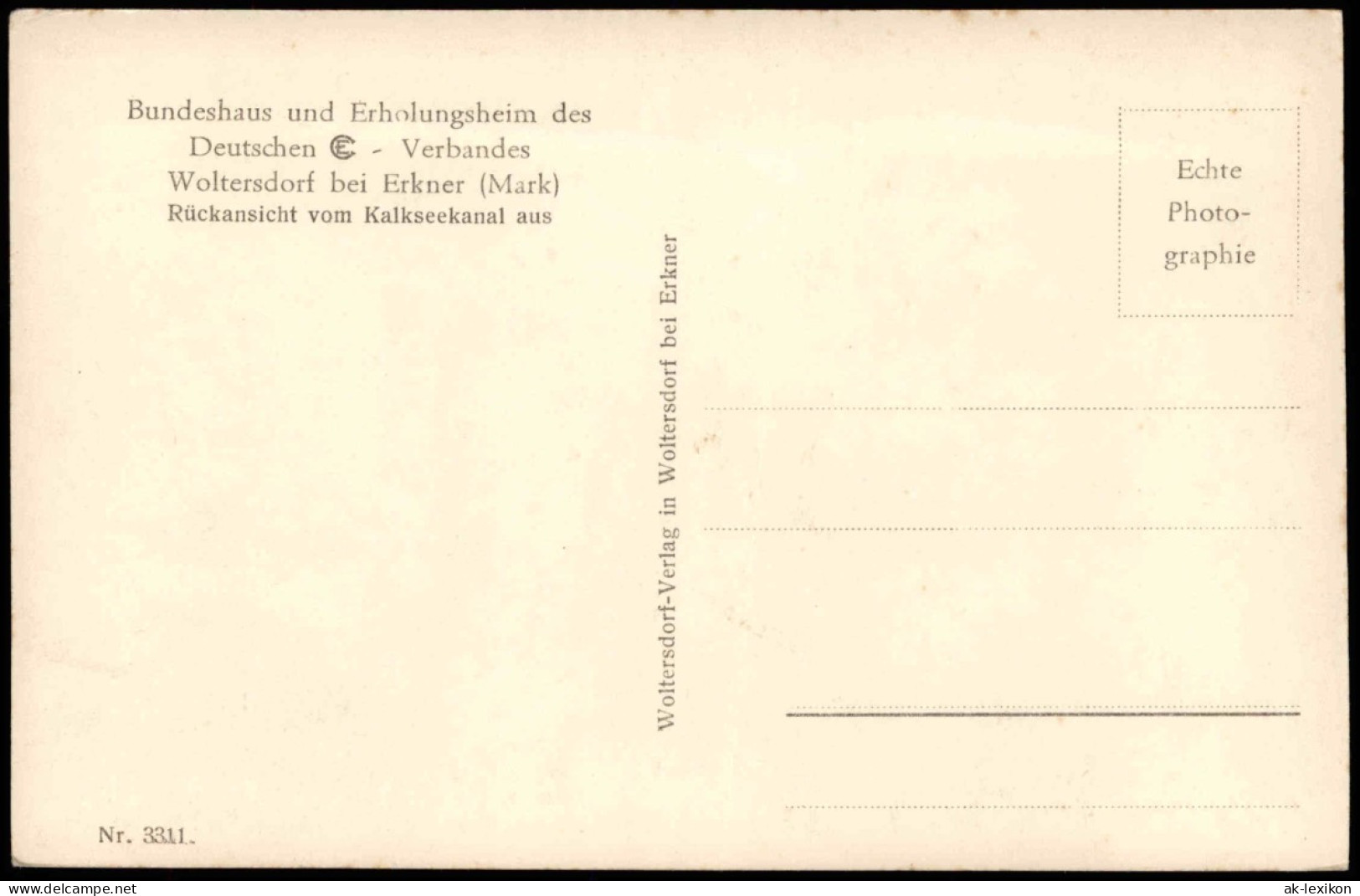 Ansichtskarte Woltersdorf Bundeshaus Und Erholungsheim B Erkner 1940 - Woltersdorf