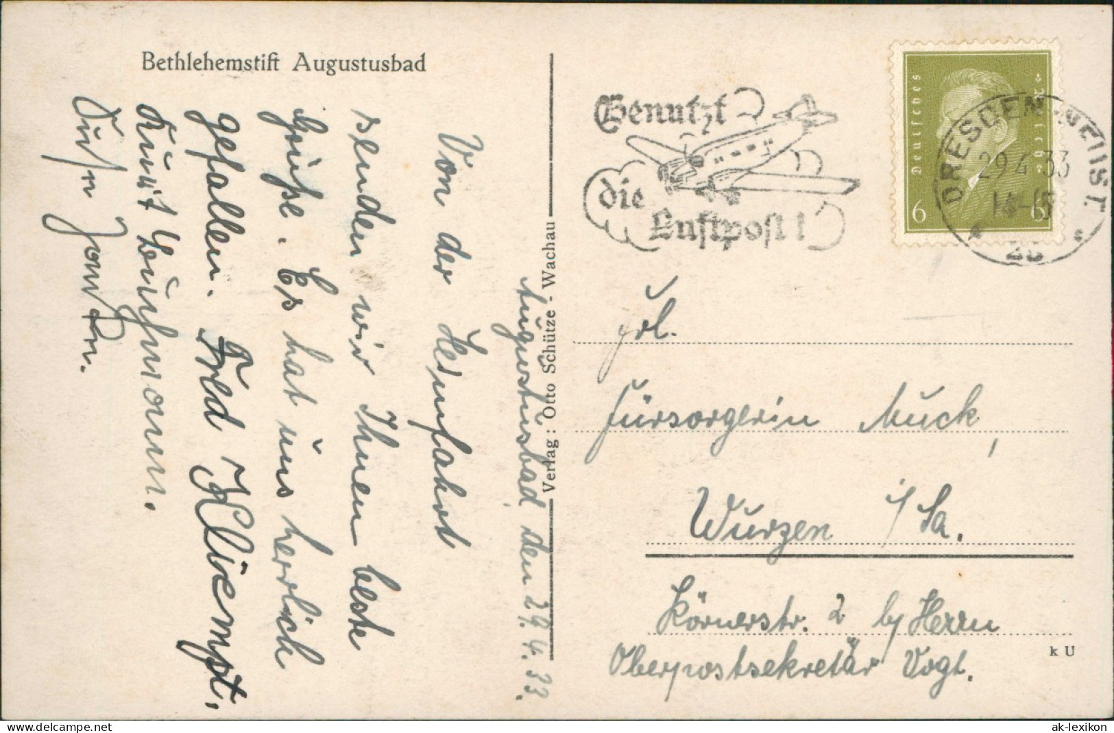 Ansichtskarte Liegau-Augustusbad-Radeberg Herzheilstätte Bethlehemstift 1933 - Radeberg