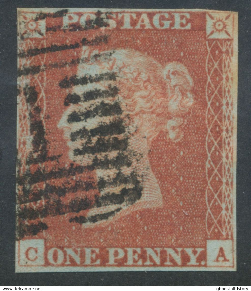 GB QV 1d Redbrown Unplated (CA) 4 Margins, VFU With SCOTTISH Numeral „1“ (ABERDEEN) - Oblitérés