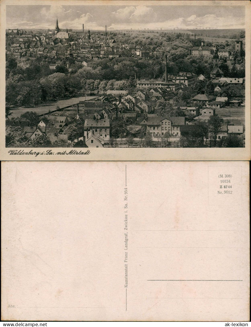 Ansichtskarte Waldenburg (Sachsen) Panorama-Ansicht Blick Zur Altstadt 1920 - Waldenburg (Sachsen)