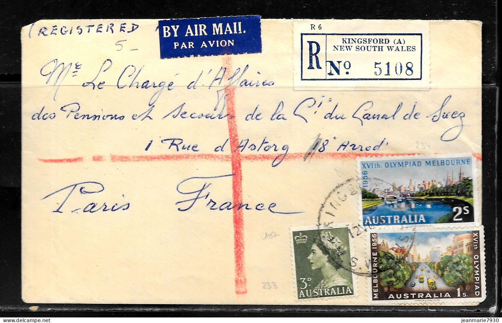 N448 - AUSTRALIE - LETTRE DE KINGSFORD DU 12/11/1938 POUR LA FRANCE - Cartas & Documentos