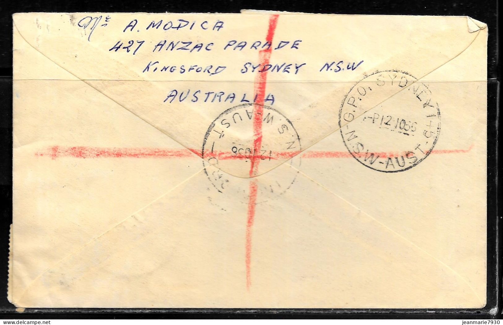 N448 - AUSTRALIE - LETTRE DE KINGSFORD DU 12/11/1938 POUR LA FRANCE - Cartas & Documentos