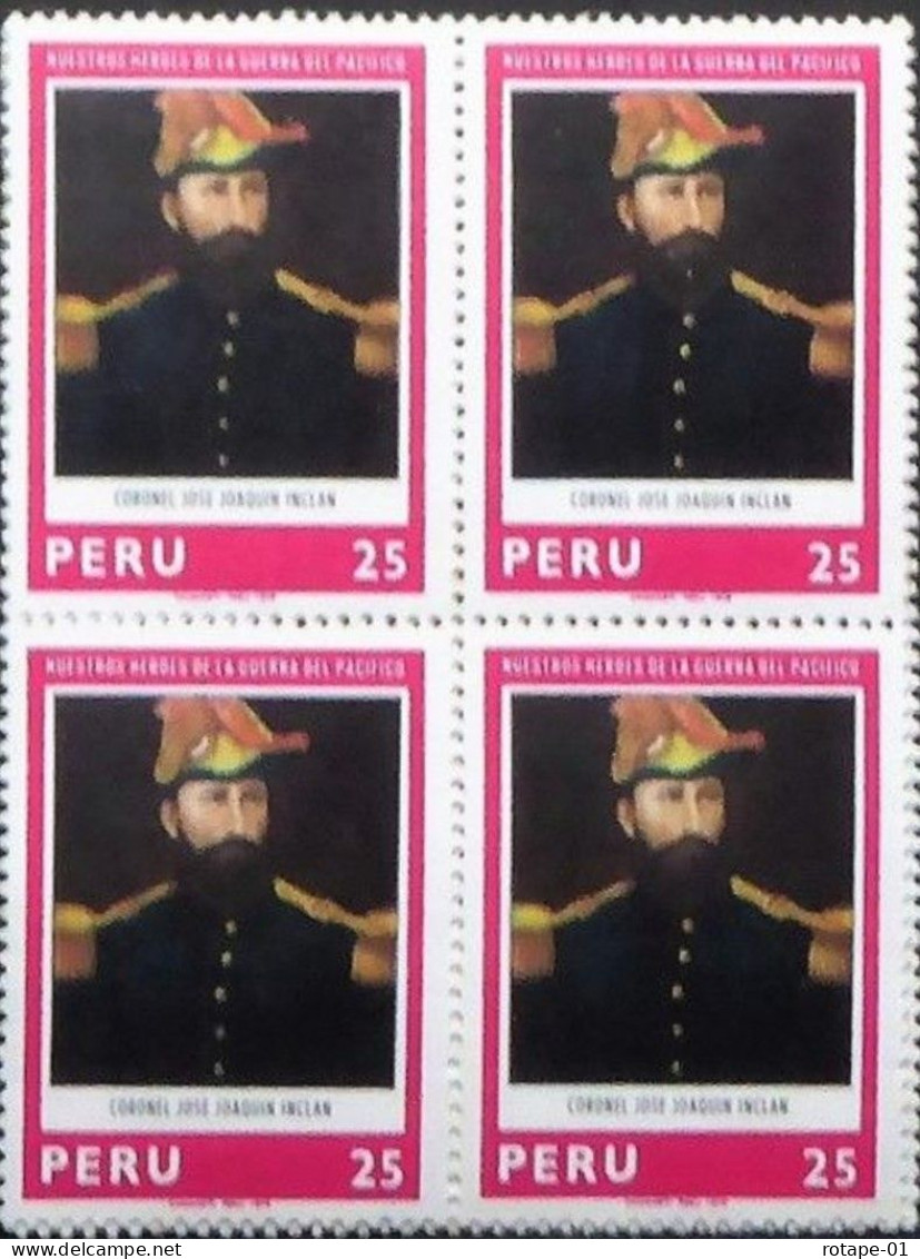Peru/Pérou  1979  YT N°PE 654 Bloc Héros Guerre Pacifico N** Cote 2.80€ - Pérou