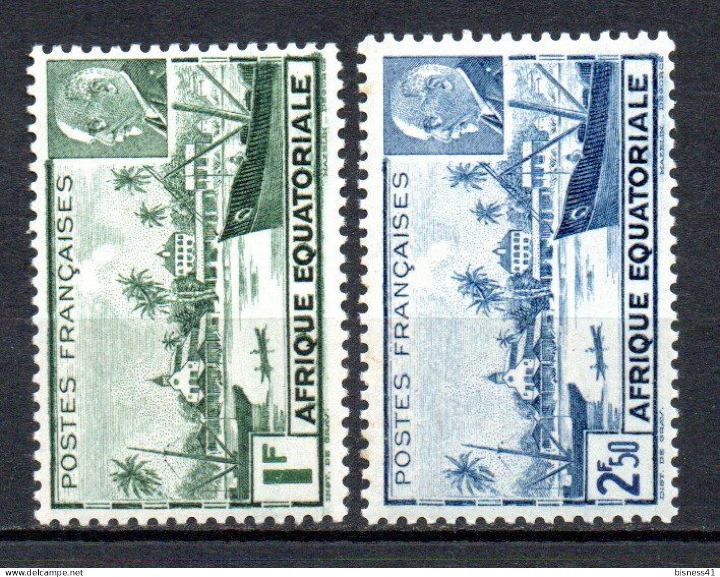 Col41 Colonies AEF Afrique équatoriale N° 90 & 91 Neuf X MH  Cote 4,00 € - Unused Stamps