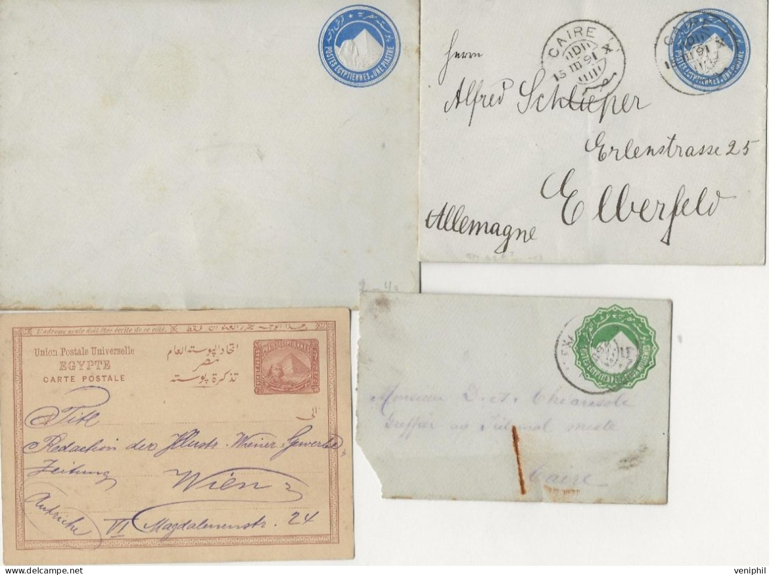 EGYPTE- LOT DE 8 ENTIERS POSTAUX 1894 -1904 - - Officials