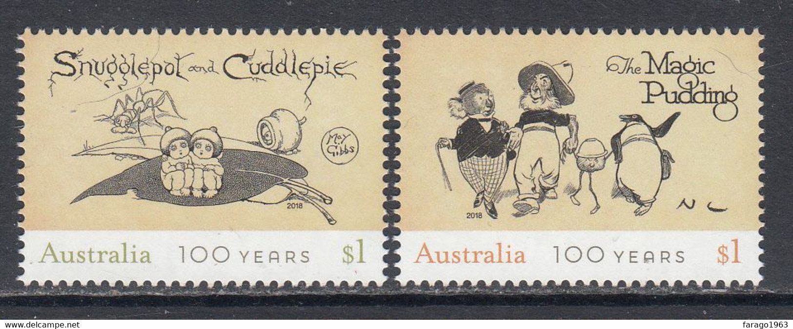 2018 Australia Children's Bush Clasics Literature Koala Penguin Complete Set Of 2 MNH @ Below Face Value - Ongebruikt