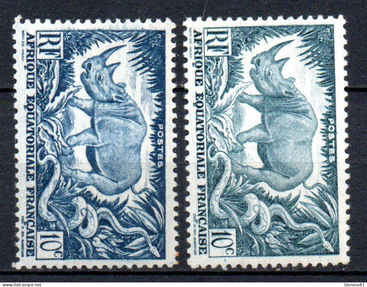 Col41 Colonies AEF Afrique équatoriale N° 208 Bleu Et Bleu Vert Neuf  XX MNH  Cote 25,00 € - Unused Stamps