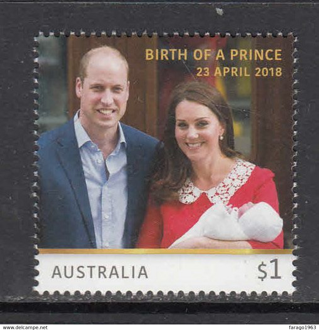 2018 Australia  Royal Baby Kate & William Complete Set Of 1 MNH @ BELOW FACE VALUE - Nuevos