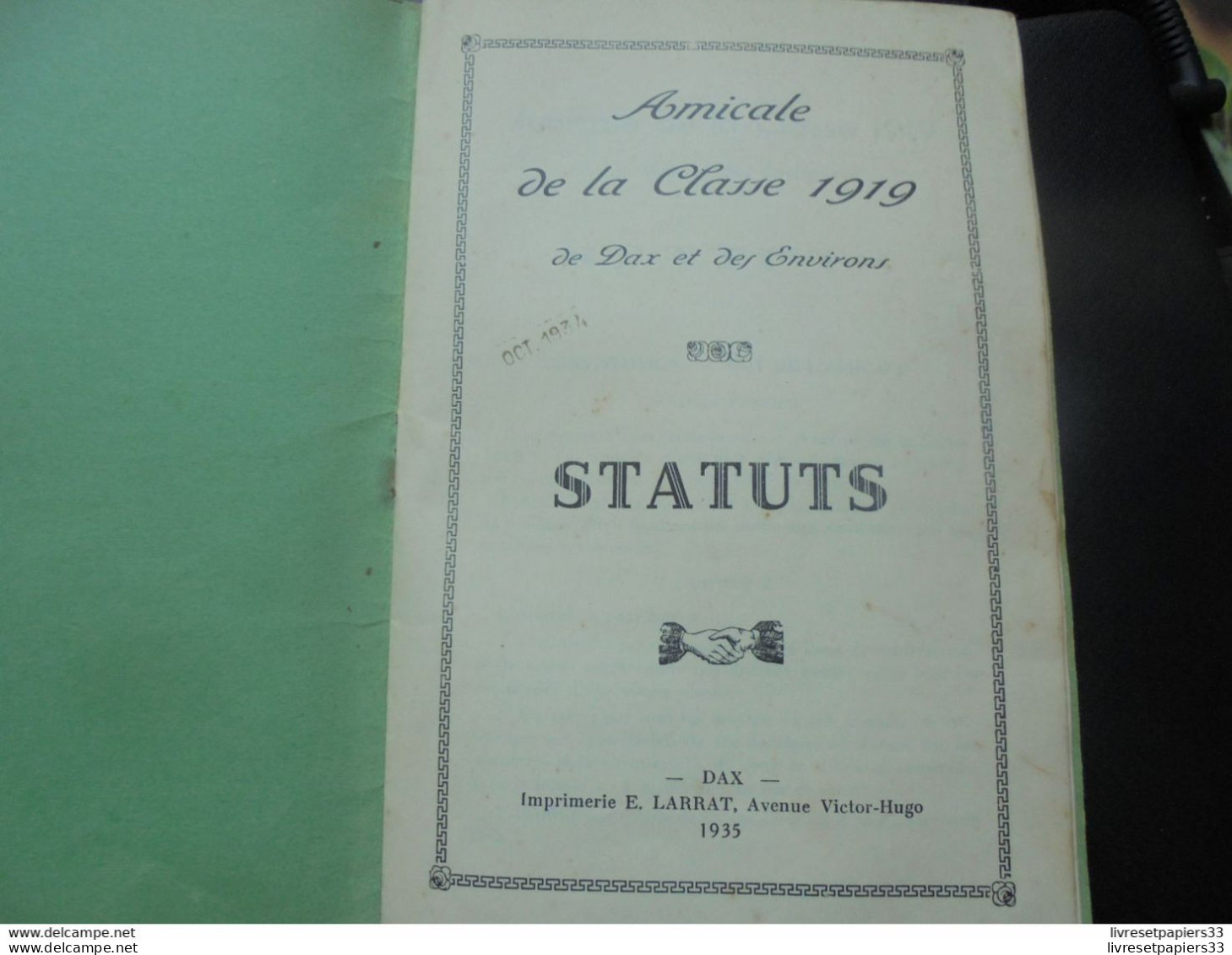 Amicale De La Classe 1919 De Dax Et Ses Environs Status - Aquitaine