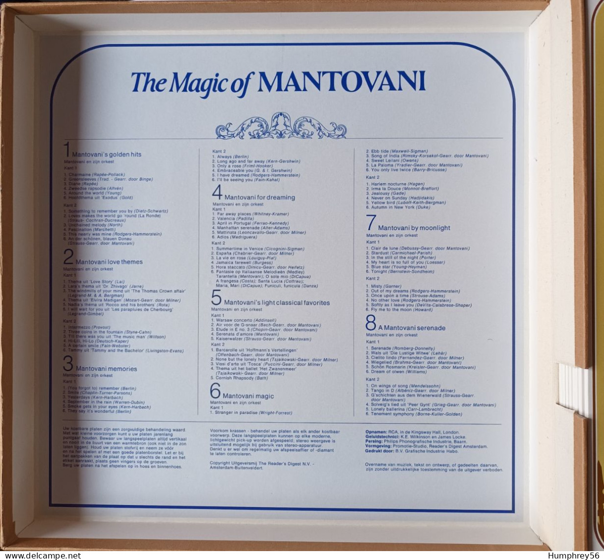 1974 - The MAGIC Of MANTOVANI - Annunzio Mantovani & His Orchestra [8 LP Box Set - Limited Edition] - Collectors