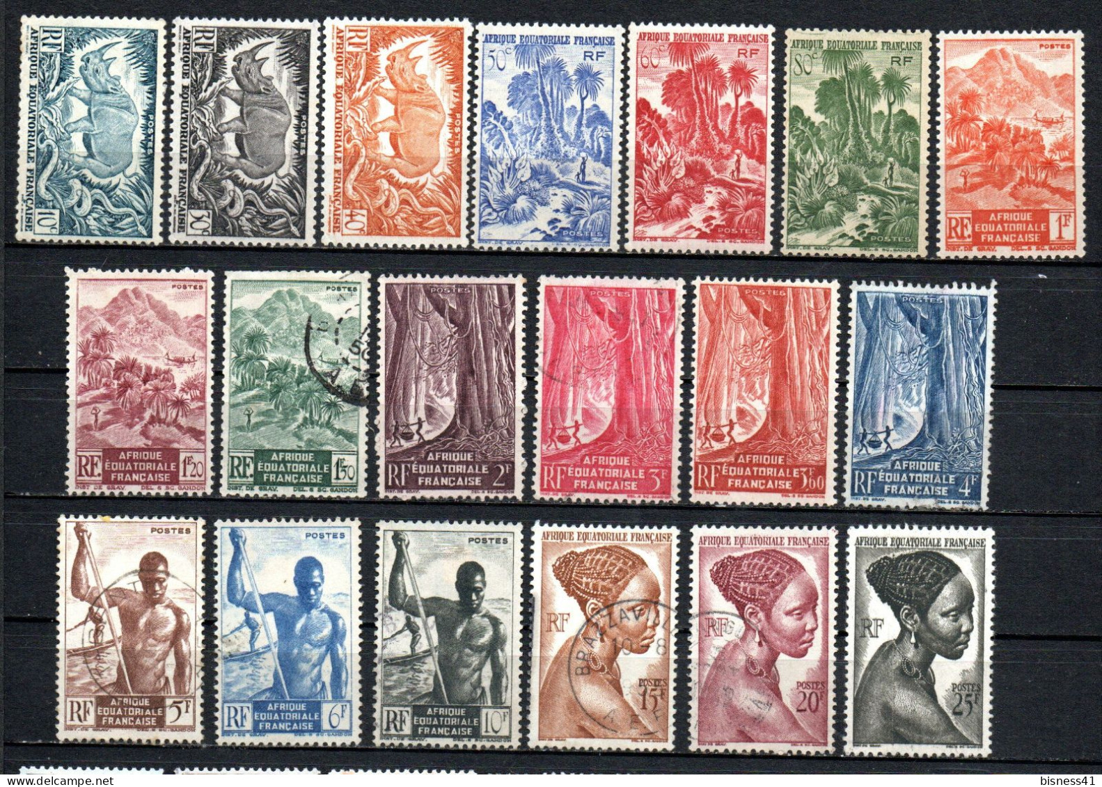 Col41 Colonies AEF Afrique équatoriale N° 214 à 226 Neuf X MH  & Oblitéré Cote 15,00 € - Neufs