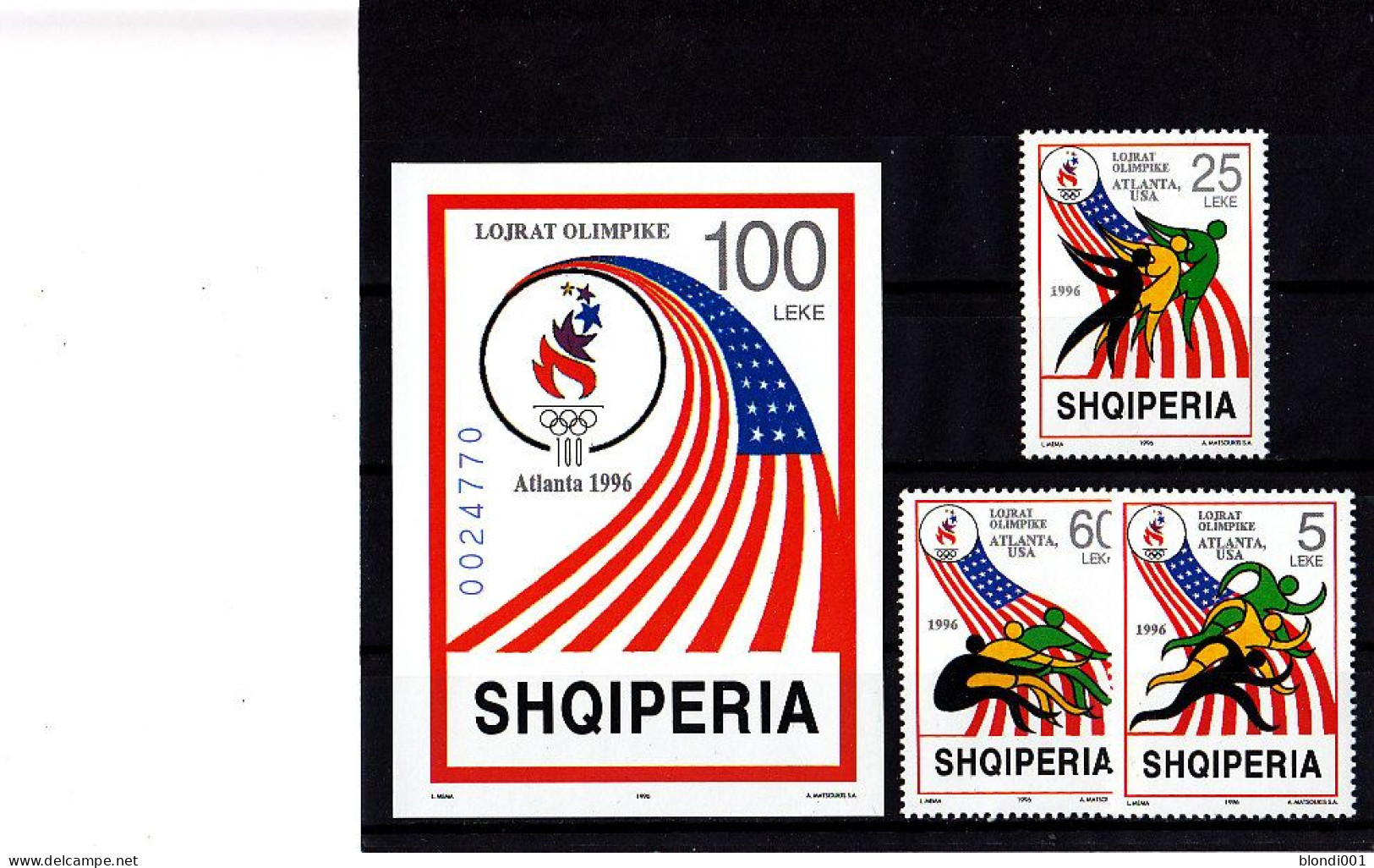 Olympics 1996 - Torch - Athletics - ALBANIA - S/S Imp.+Set 3v MNH - Summer 1996: Atlanta