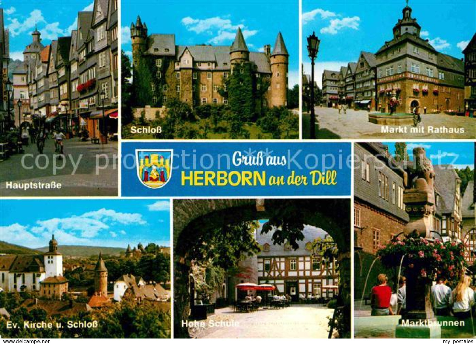 72791426 Herborn Hessen Schloss Hauptstrasse Hohe-Schule Marktbrunnen Herborn - Herborn