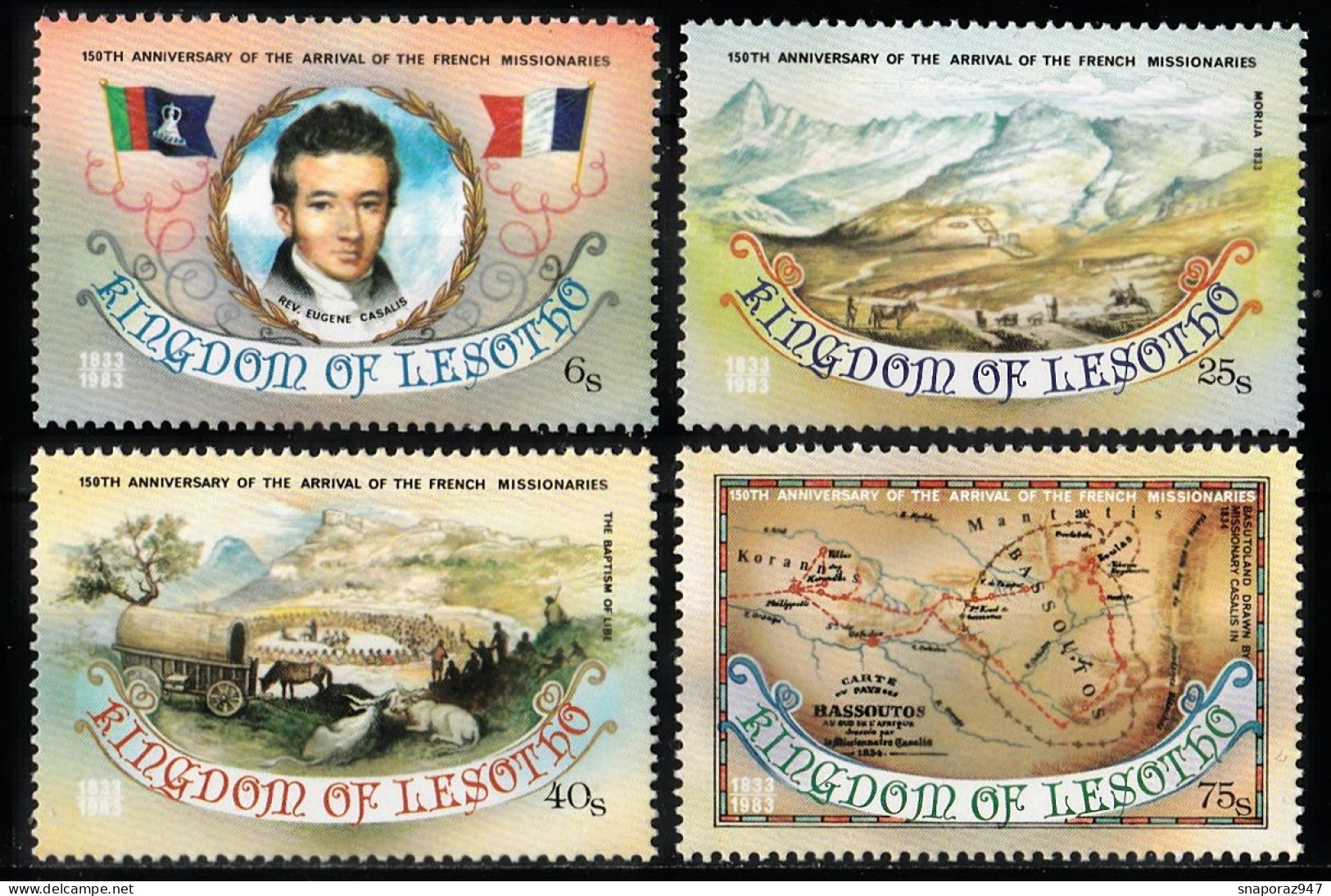 1983 Lesotho 150th Of The Arrival Of The French Missionaries Cartes Set MNH** B587 - Lesotho (1966-...)