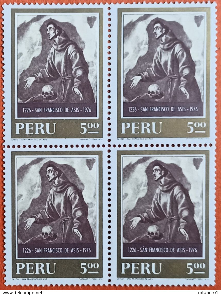 Peru/Pérou  1976  YT N°PE 618 Bloc 750e Anniv Mort De St François D'Assise - N* Cote 4€ - Pérou