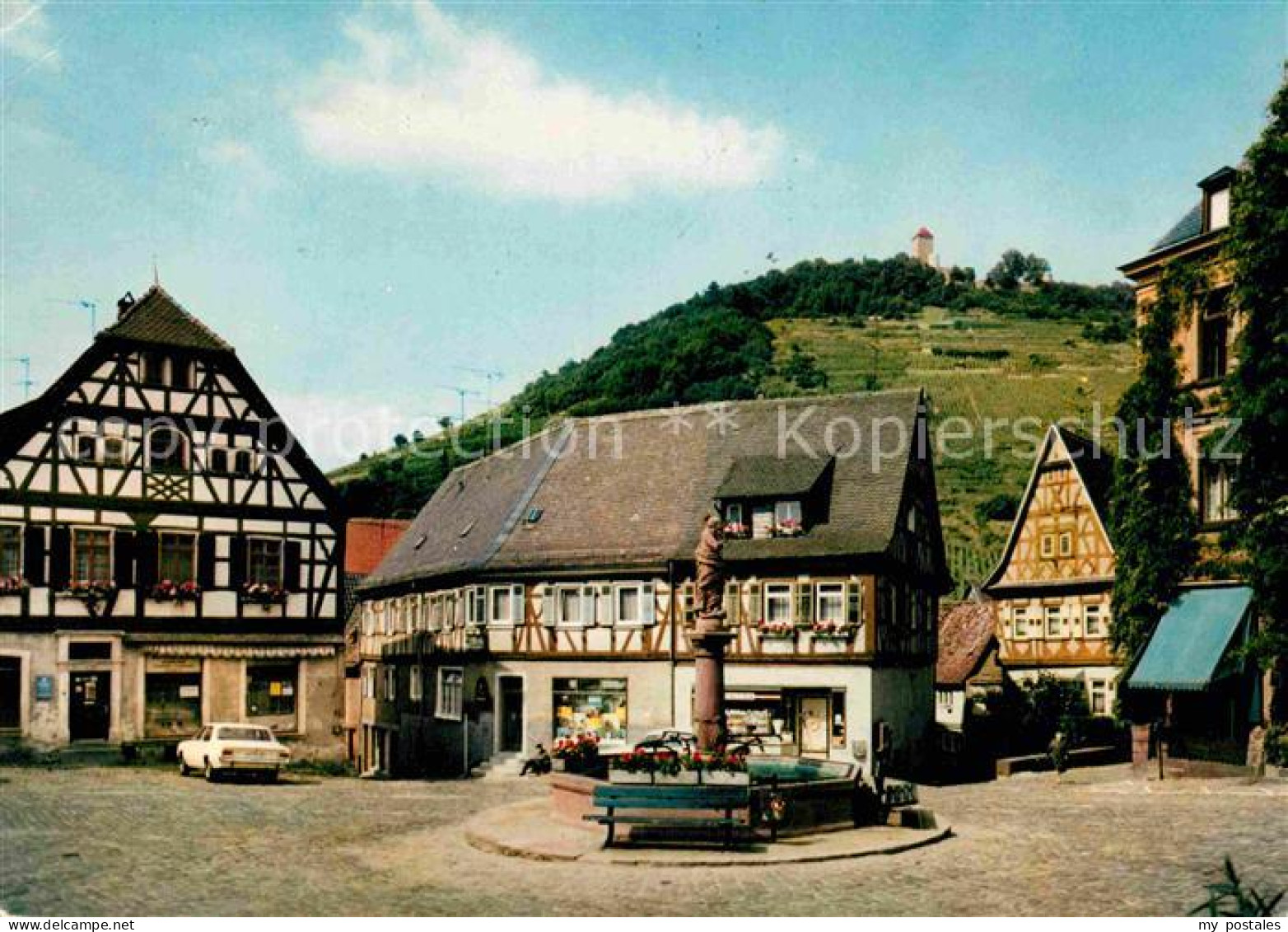 72790891 Heppenheim Bergstrasse Markt Brunnen Fachwerkhaeuser Schlossberg Heppen - Heppenheim