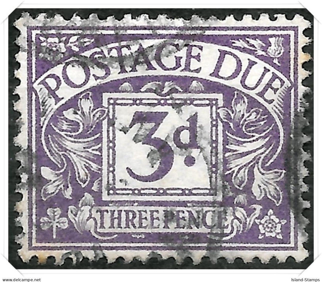 D5 1914 Royal Cypher Postage Dues 3d Violet Used Hrd2-d - Tasse